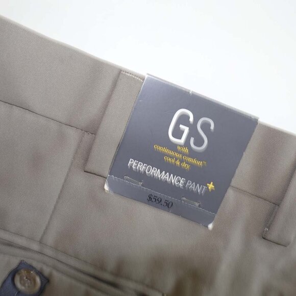 GS Men's Performance Pants 44 x 30 NWT Dark Taupe Adjustable Waistband Slacks - Picture 8 of 9
